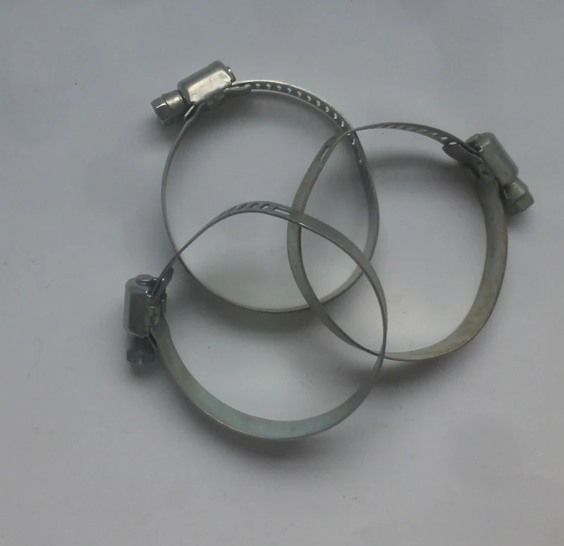 Three hose clamps